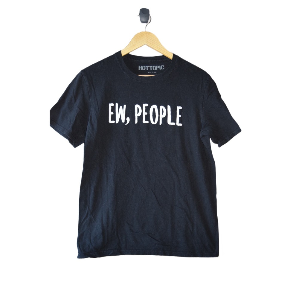 Hot Topic Ew People T-Shirt Women Medium Black Excellent Sarcastic Graphic Tee